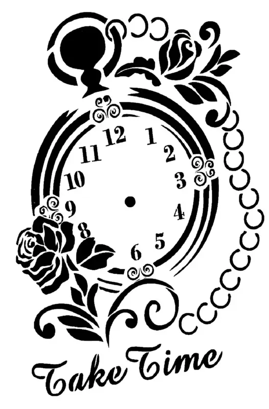 Decofoam S062 Take Time stencil 35x25cm scritta