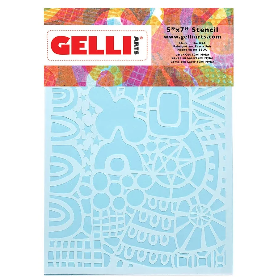Gelli Arts Wonderland stencil Marsha Valk 13x18 cm dettagli