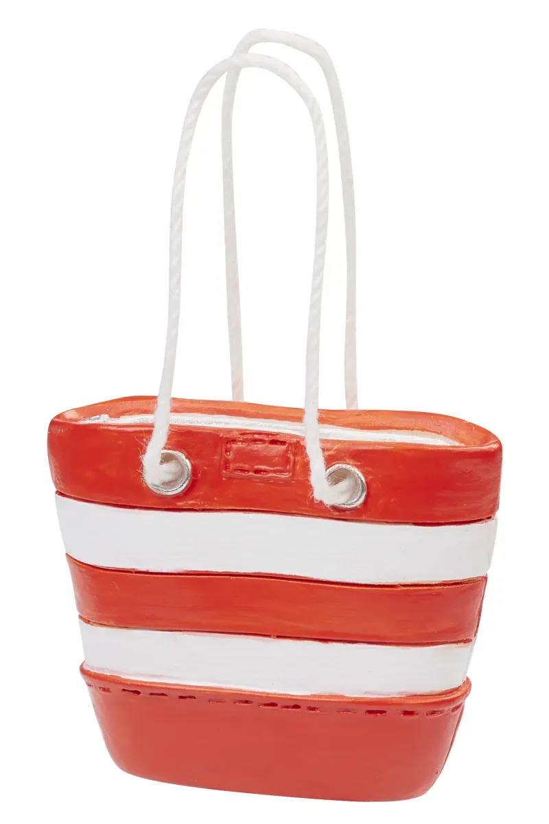 Deco Foam borsa mare miniatura rosso-bianco 3,7x4,5 cm