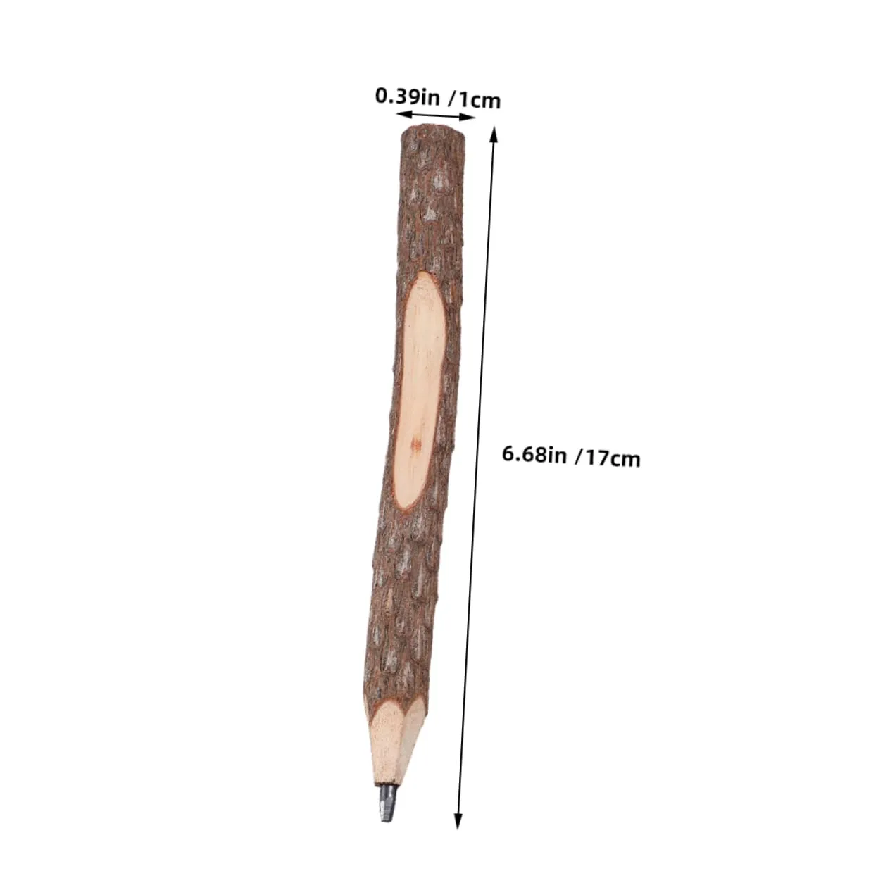 Angoily matita legno naturale ramo 10 pezzi marrone corteccia
